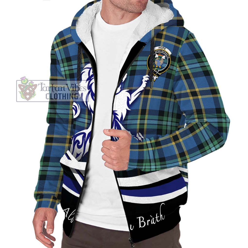 Hope Ancient Tartan Sherpa Hoodie with Alba Gu Brath Regal Lion Emblem Unisex S - Tartanvibesclothing Shop