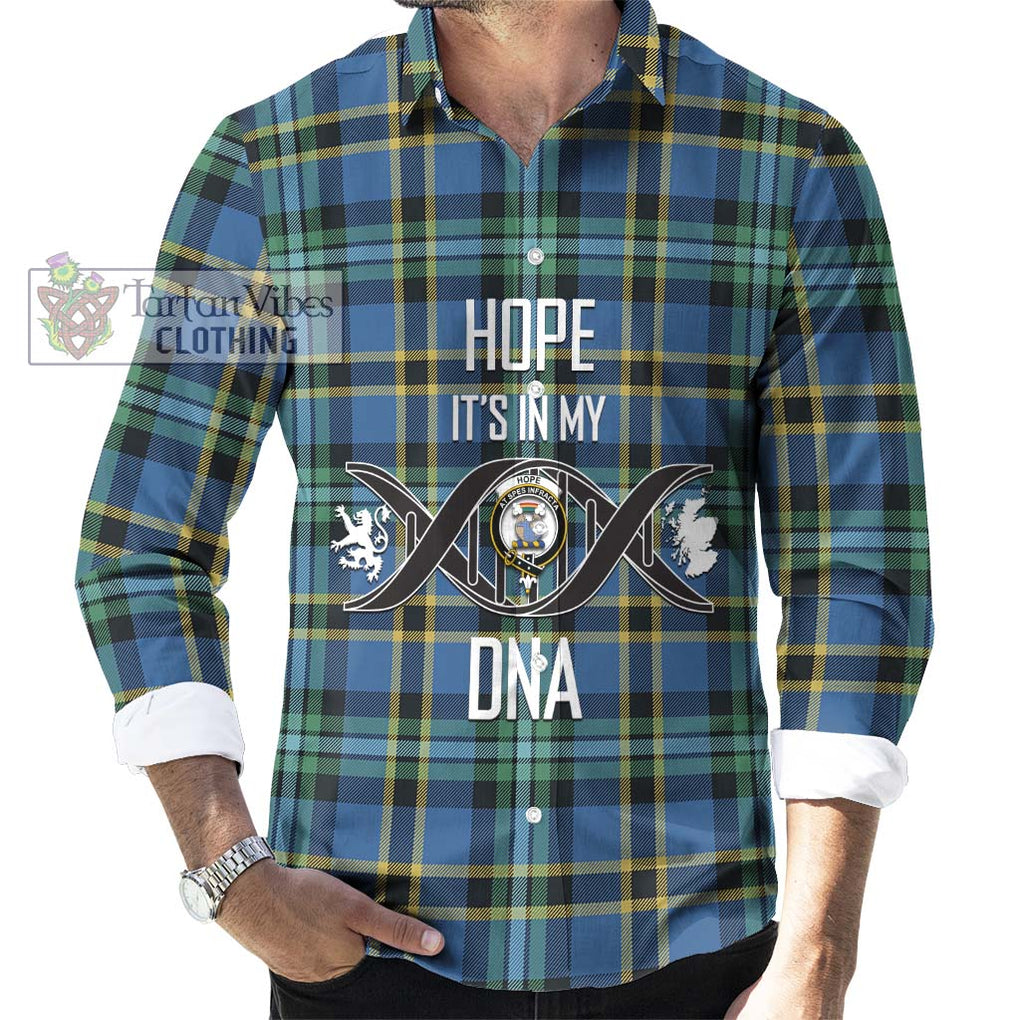 Hope Ancient Tartan Long Sleeve Button Shirt with Family Crest DNA In Me Style Men's Shirt S - Tartanvibesclothing Shop