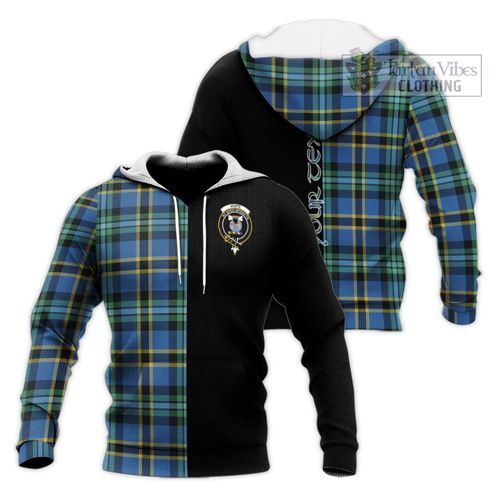 Hope Ancient Tartan Knitted Hoodie with Family Crest and Half Of Me Style Unisex Knitted Pullover Hoodie - Tartanvibesclothing Shop