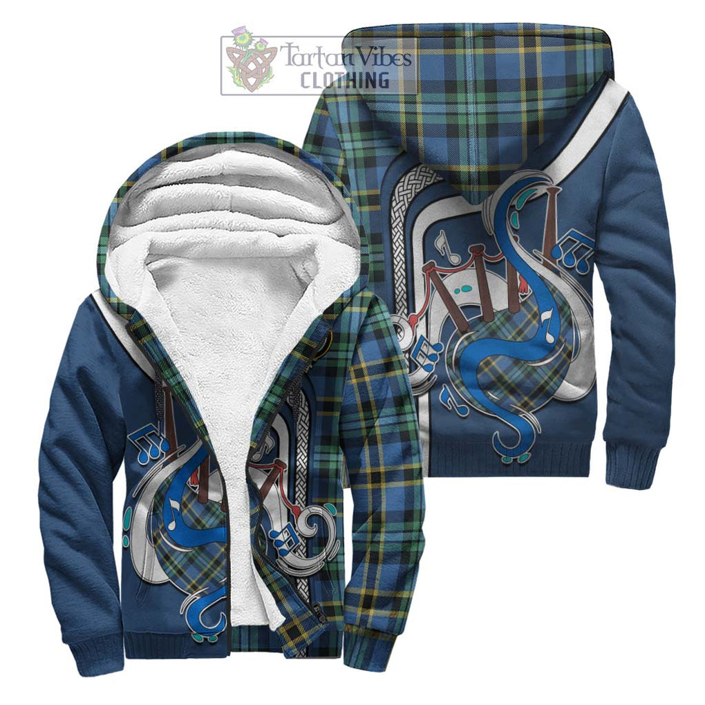 Hope Ancient Tartan Sherpa Hoodie with Epic Bagpipe Style Unisex S - Tartanvibesclothing Shop