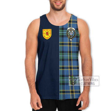 Hope Ancient Tartan Men's Tank Top Alba with Scottish Lion Royal Arm Half Style