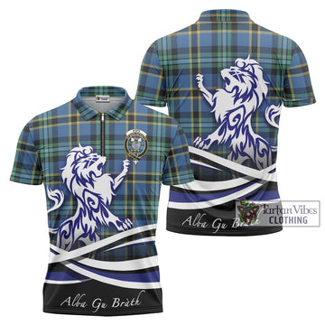 Hope Ancient Tartan Zipper Polo Shirt with Alba Gu Brath Regal Lion Emblem