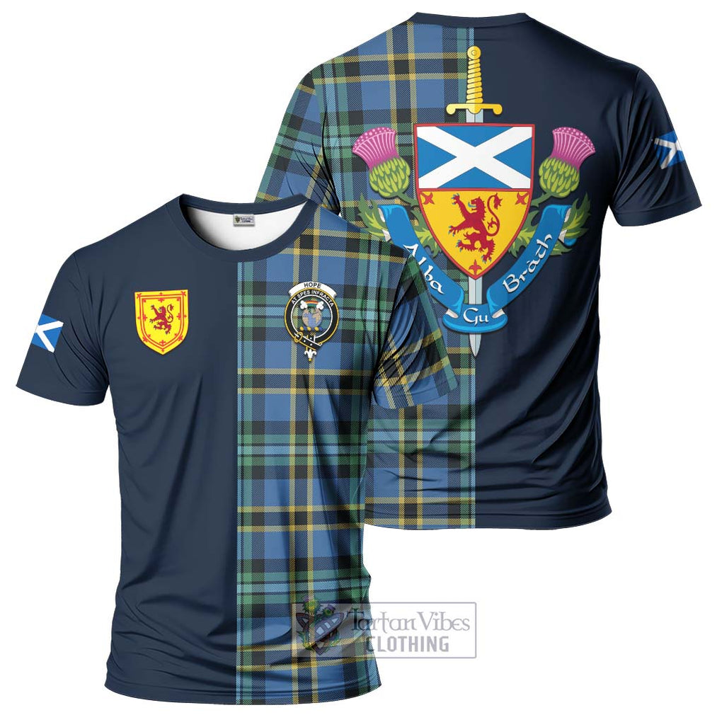 Tartan Vibes Clothing Hope Ancient Tartan T-Shirt Alba with Scottish Lion Royal Arm Half Style