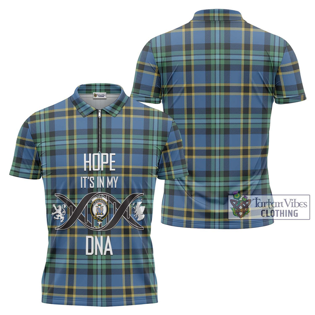 Hope Ancient Tartan Zipper Polo Shirt with Family Crest DNA In Me Style Unisex - Tartanvibesclothing Shop