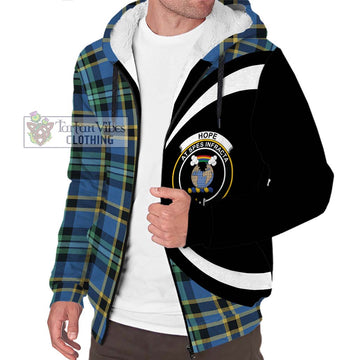 Hope Ancient Tartan Sherpa Hoodie with Family Crest Circle Style