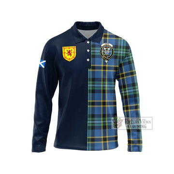 Hope Ancient Tartan Long Sleeve Polo Shirt Alba with Scottish Lion Royal Arm Half Style