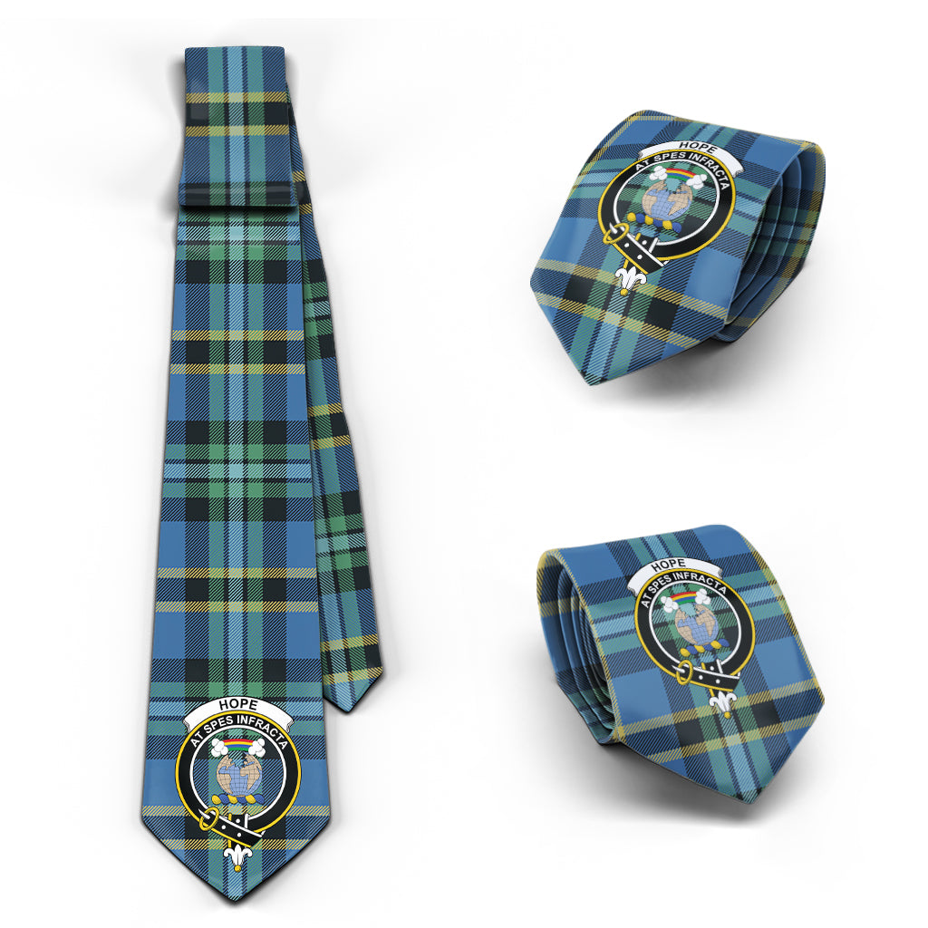 Hope Ancient Tartan Classic Necktie with Family Crest Necktie One Size - Tartan Vibes Clothing