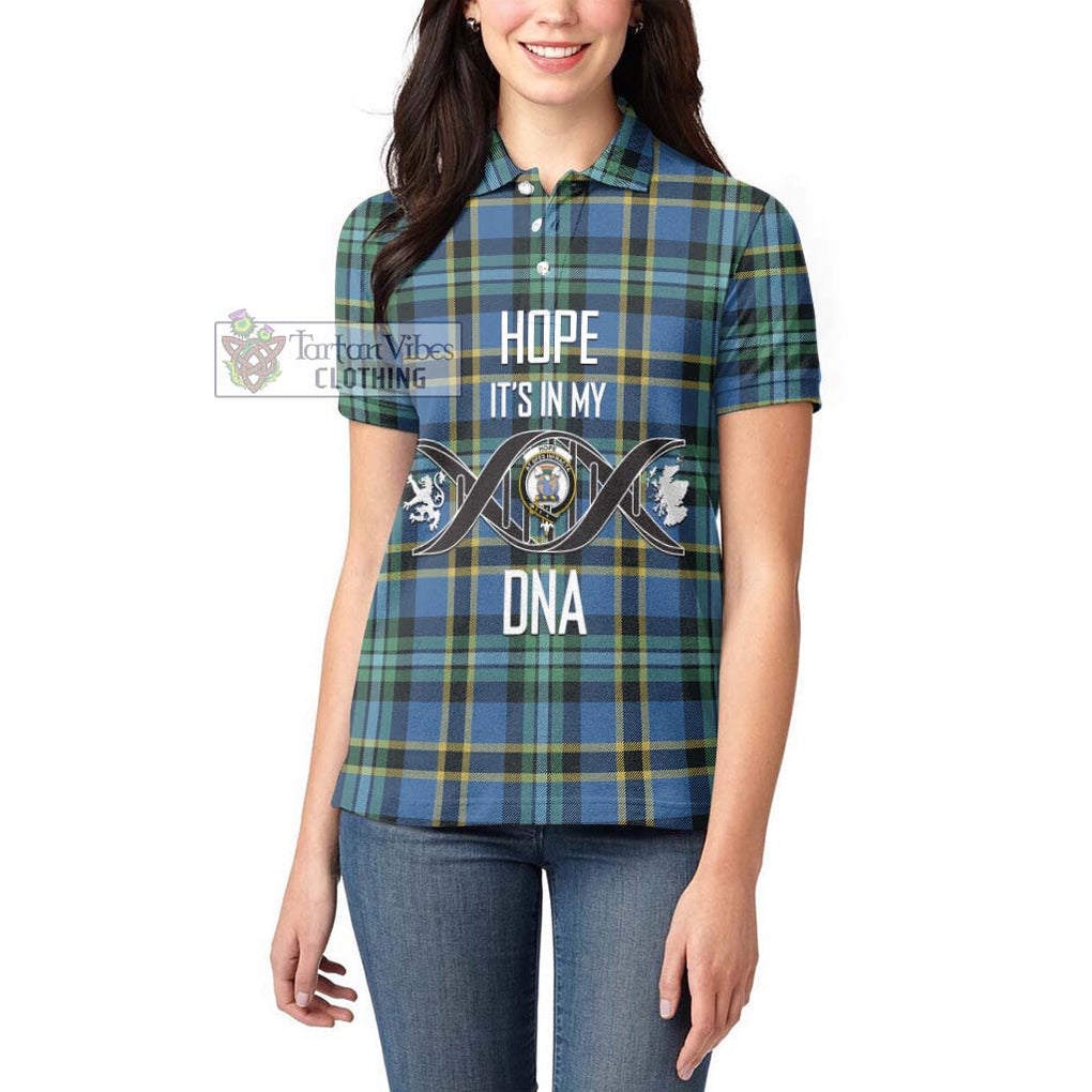 Hope Ancient Tartan Women's Polo Shirt with Family Crest DNA In Me Style Women - Tartanvibesclothing Shop