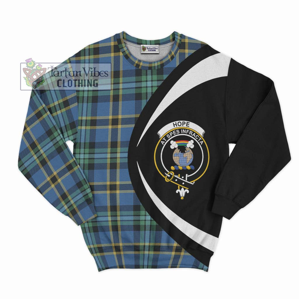 Hope Ancient Tartan Sweatshirt with Family Crest Circle Style Unisex - Tartan Vibes Clothing