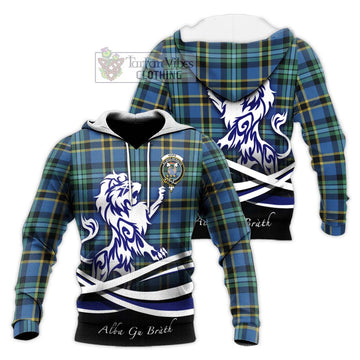 Hope Ancient Tartan Knitted Hoodie with Alba Gu Brath Regal Lion Emblem