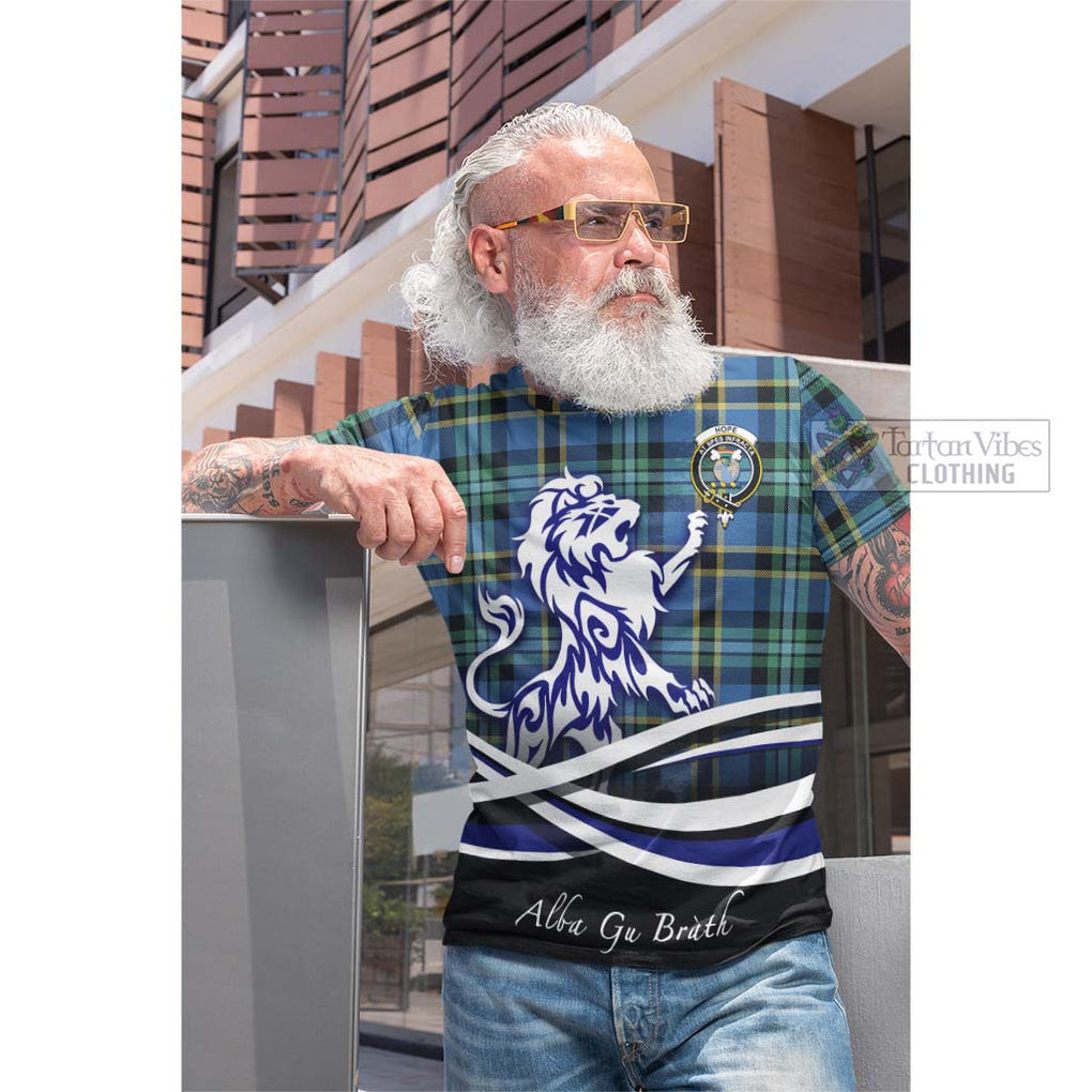 Tartan Vibes Clothing Hope Ancient Tartan Cotton T-shirt with Alba Gu Brath Regal Lion Emblem