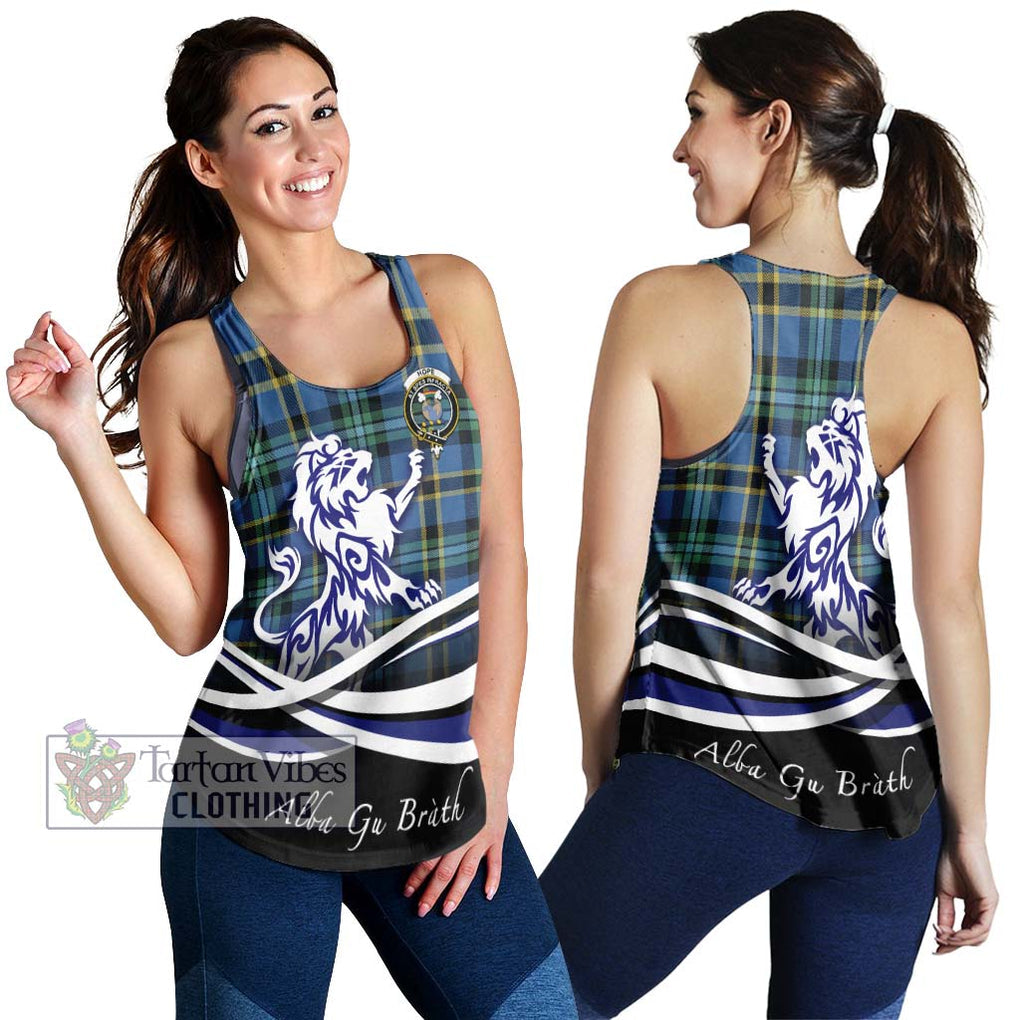 Hope Ancient Tartan Women's Racerback Tanks with Alba Gu Brath Regal Lion Emblem 4XL - Tartanvibesclothing Shop