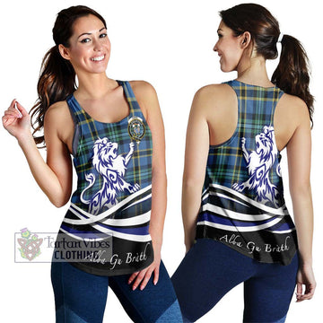 Hope Ancient Tartan Women's Racerback Tanks with Alba Gu Brath Regal Lion Emblem