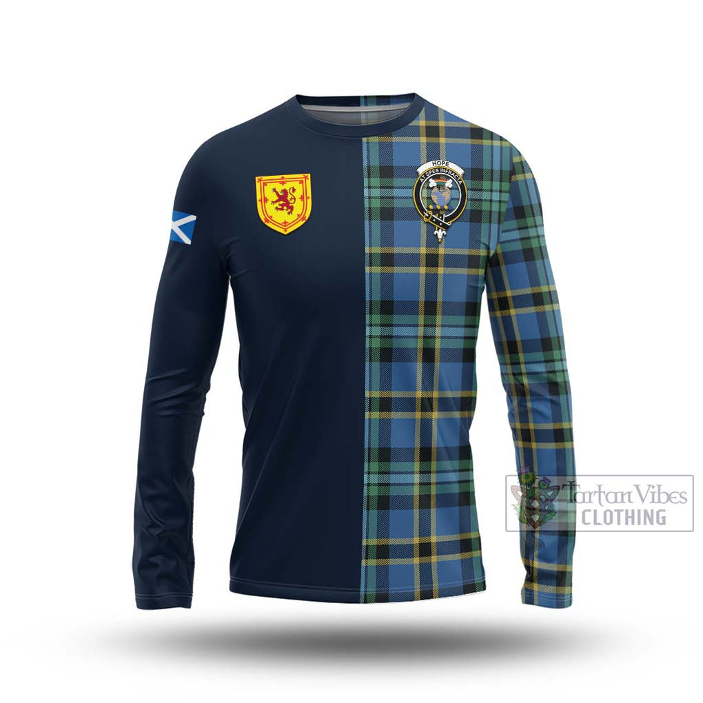 Tartan Vibes Clothing Hope Ancient Tartan Long Sleeve T-Shirt with Scottish Lion Royal Arm Half Style