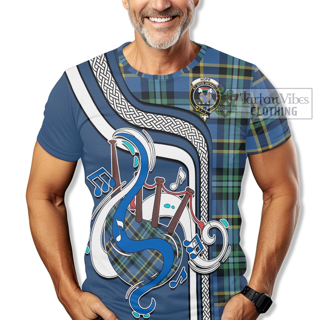 Hope Ancient Tartan T-Shirt with Epic Bagpipe Style Kid's Shirt - Tartanvibesclothing Shop