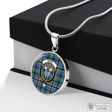 Hope Ancient Tartan Circle Necklace with Family Crest