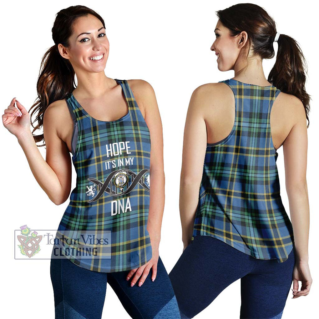 Hope Ancient Tartan Women's Racerback Tanks with Family Crest DNA In Me Style 4XL - Tartanvibesclothing Shop