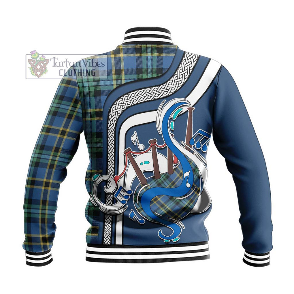 Tartan Vibes Clothing Hope Ancient Tartan Baseball Jacket with Epic Bagpipe Style