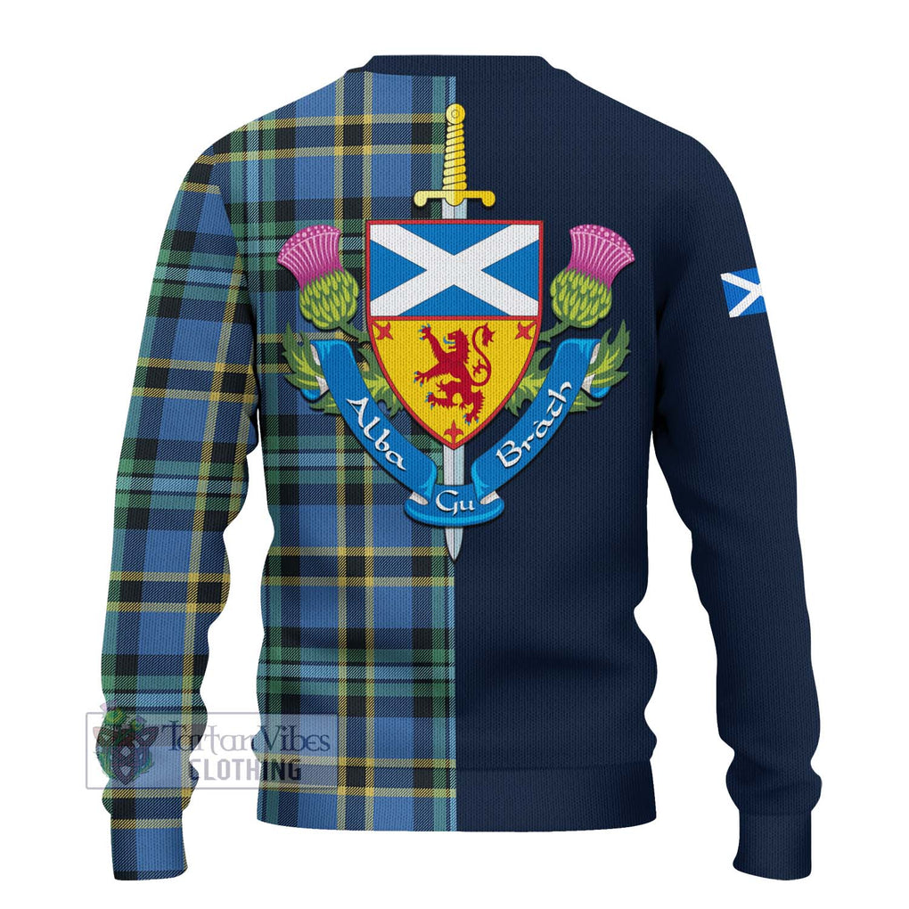 Tartan Vibes Clothing Hope Ancient Tartan Knitted Sweater with Scottish Lion Royal Arm Half Style