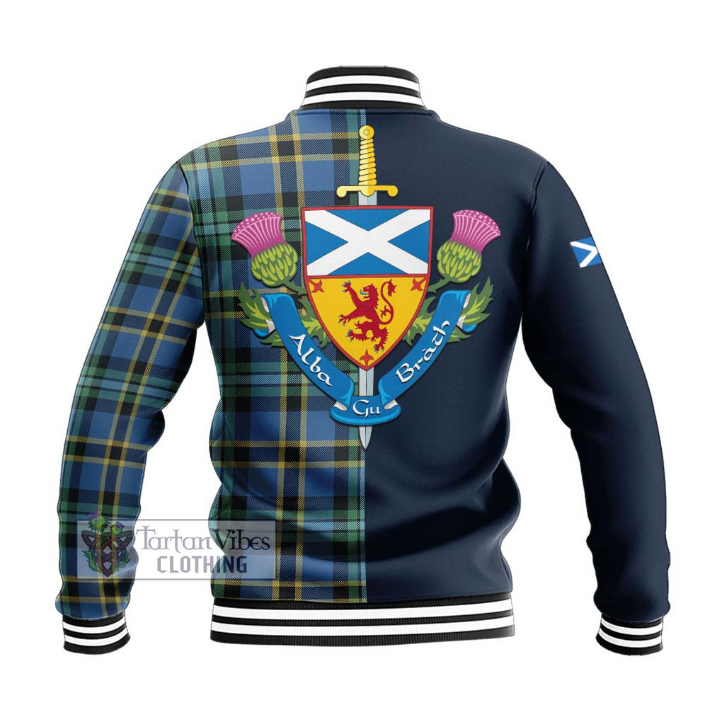 Tartan Vibes Clothing Hope Ancient Tartan Baseball Jacket with Scottish Lion Royal Arm Half Style