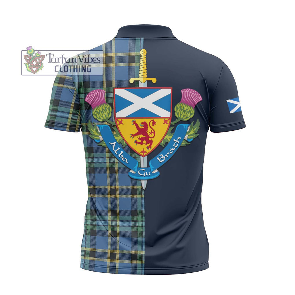 Tartan Vibes Clothing Hope Ancient Tartan Zipper Polo Shirt with Scottish Lion Royal Arm Half Style