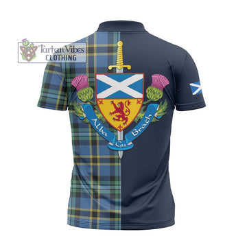 Hope Ancient Tartan Zipper Polo Shirt Alba with Scottish Lion Royal Arm Half Style