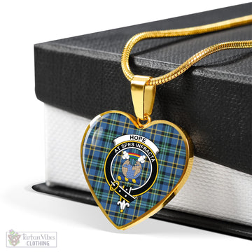 Hope Ancient Tartan Heart Necklace with Family Crest