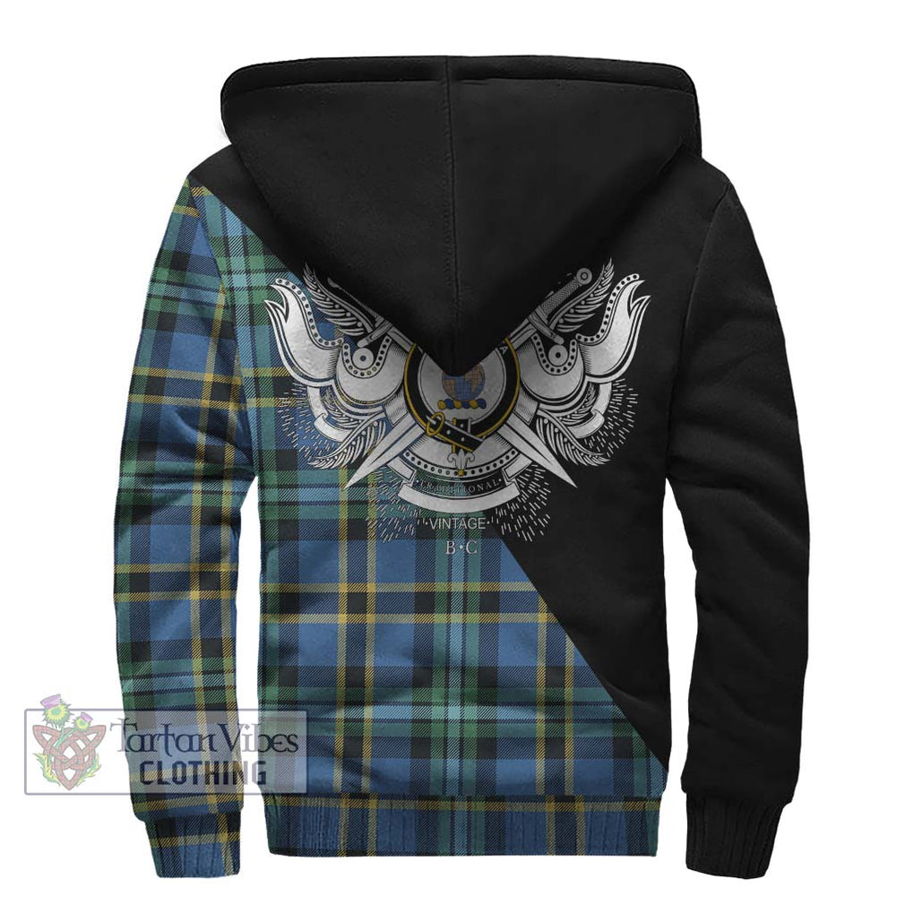 Hope Ancient Tartan Sherpa Hoodie with Family Crest and Military Logo Style - Tartanvibesclothing Shop