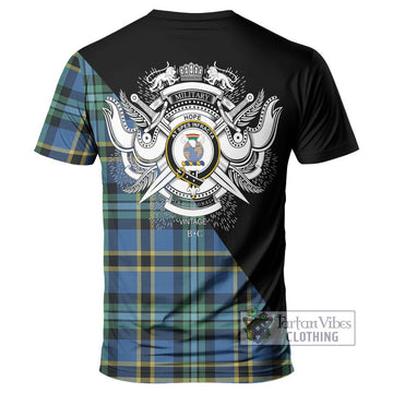 Hope Ancient Tartan T-Shirt with Family Crest and Military Logo Style