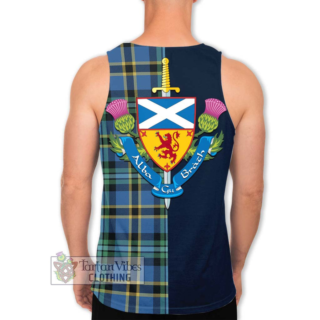 Tartan Vibes Clothing Hope Ancient Tartan Men's Tank Top with Scottish Lion Royal Arm Half Style