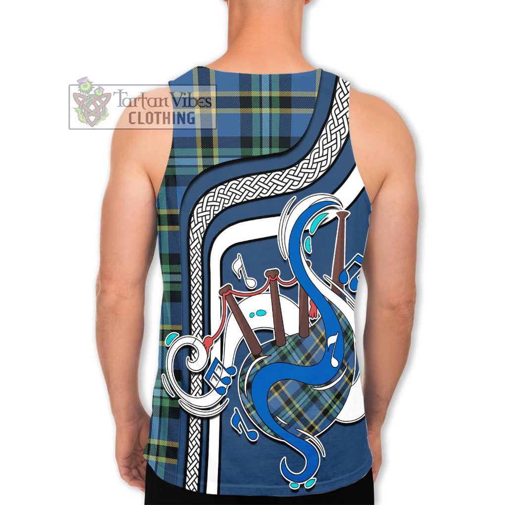 Hope Ancient Tartan Men's Tank Top with Epic Bagpipe Style - Tartanvibesclothing Shop