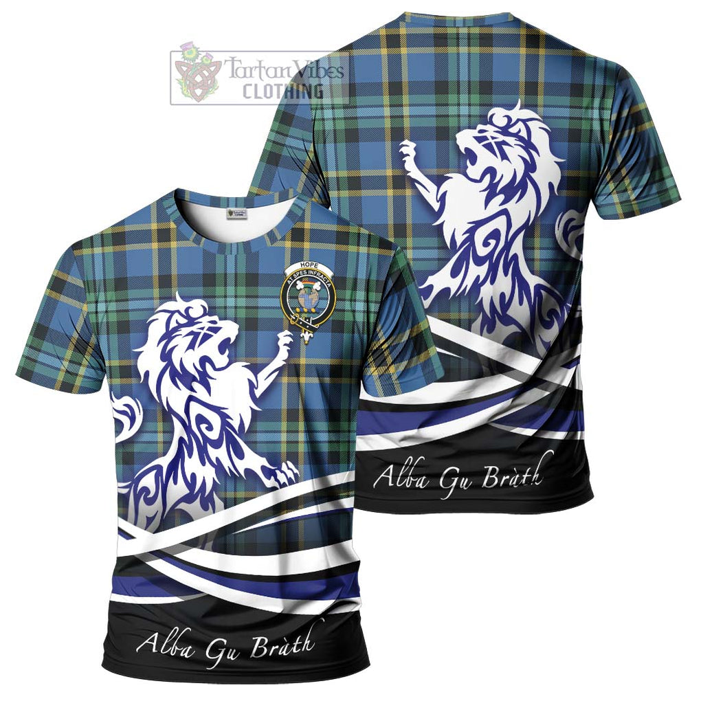 Tartan Vibes Clothing Hope Ancient Tartan Cotton T-shirt with Alba Gu Brath Regal Lion Emblem