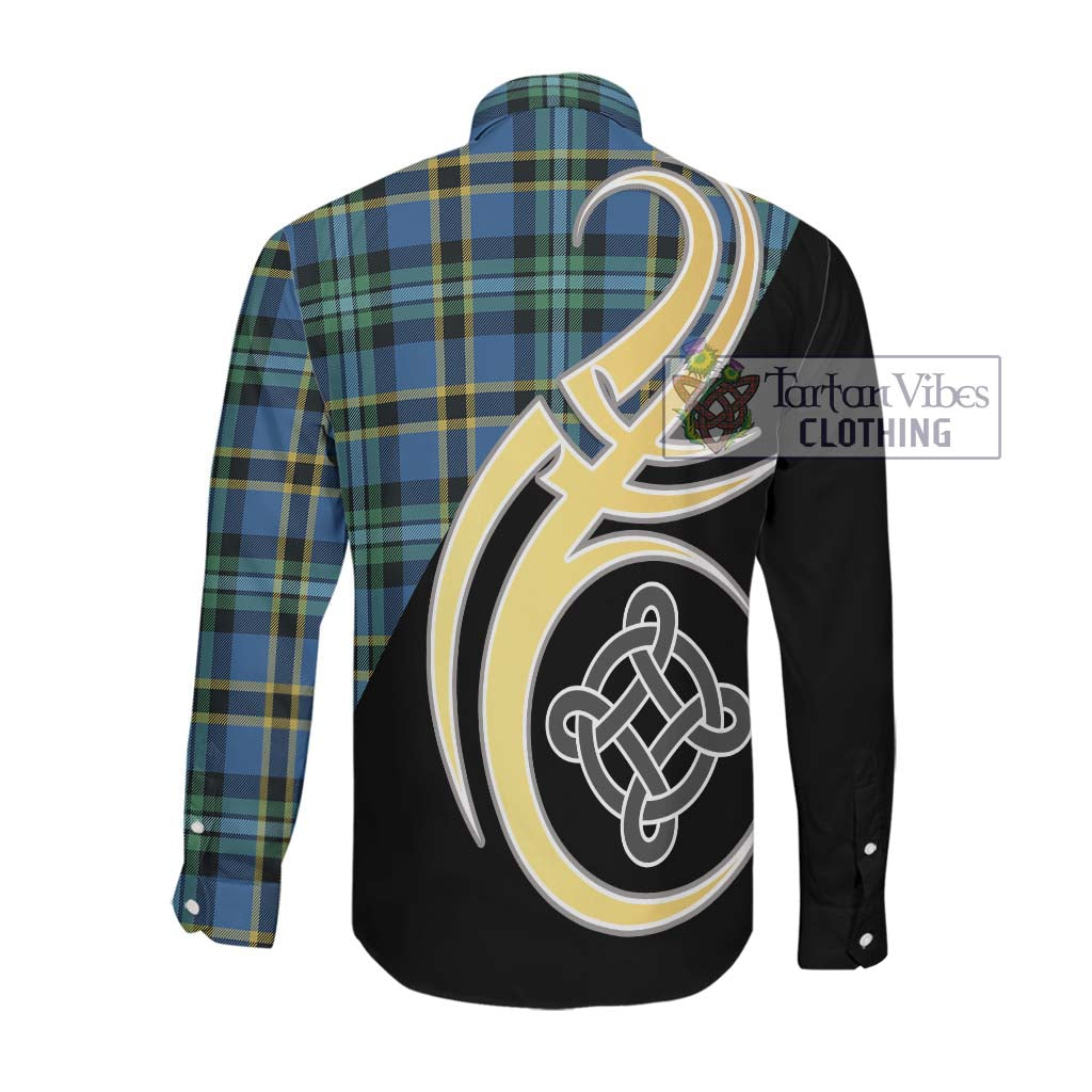 Hope Ancient Tartan Long Sleeve Button Shirt with Family Crest and Celtic Symbol Style Men's Shirt - Tartan Vibes Clothing