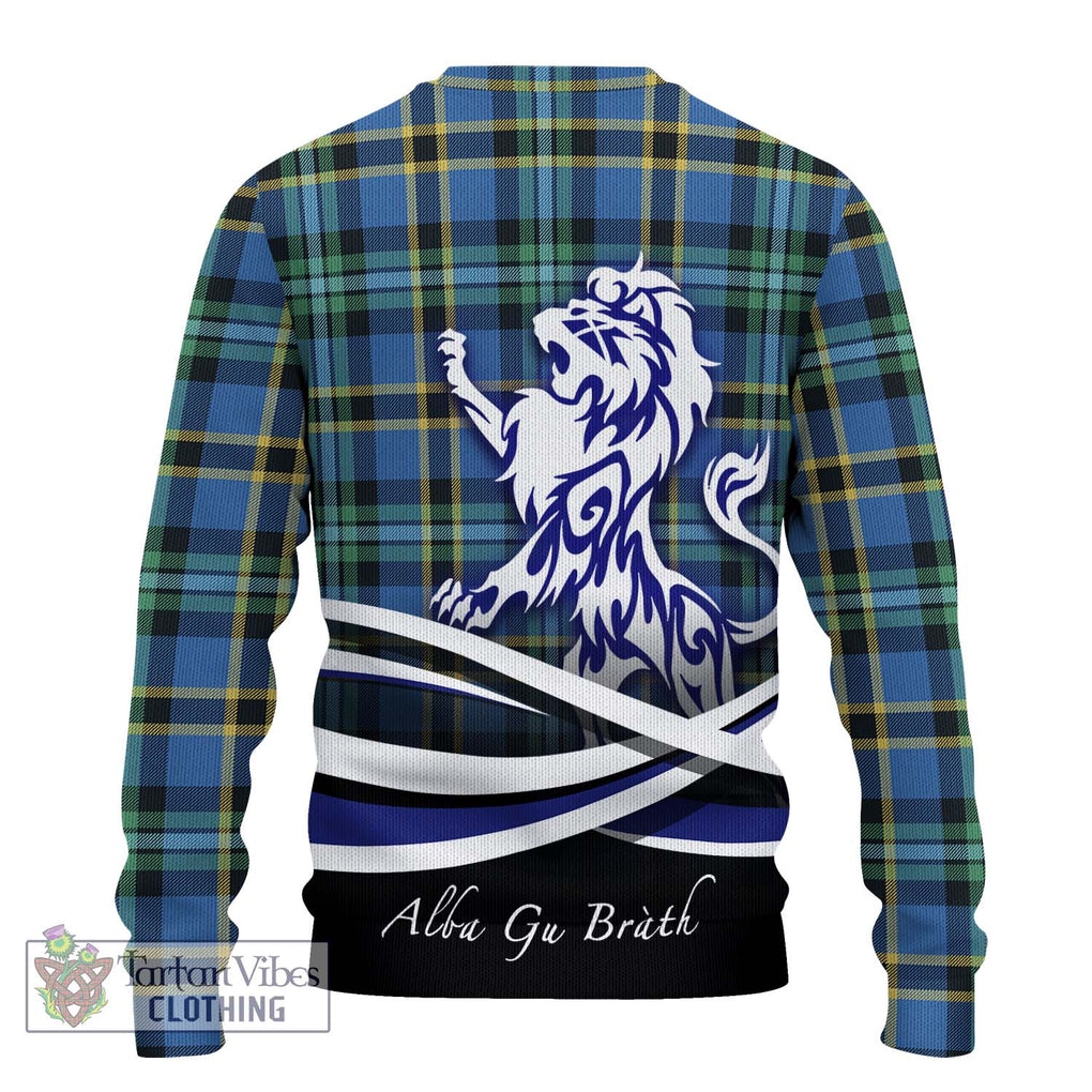 Hope Ancient Tartan Knitted Sweater with Alba Gu Brath Regal Lion Emblem - Tartanvibesclothing Shop