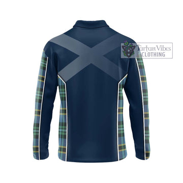 Hope Ancient Tartan Long Sleeve Polo Shirt with Family Crest and Lion Rampant Vibes Sport Style