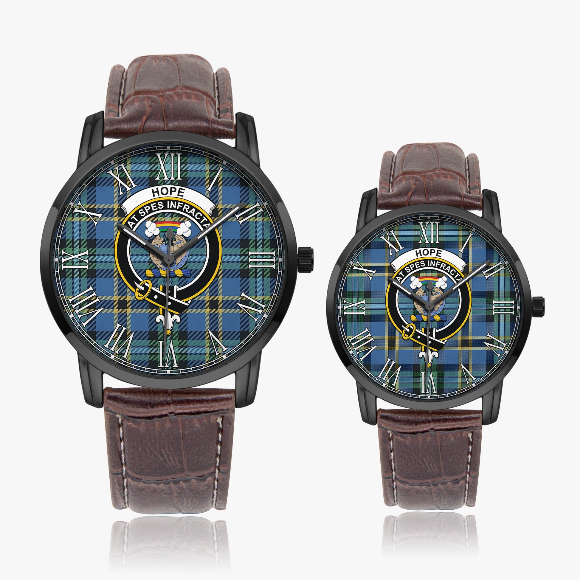 Hope Ancient Tartan Family Crest Leather Strap Quartz Watch - Tartanvibesclothing