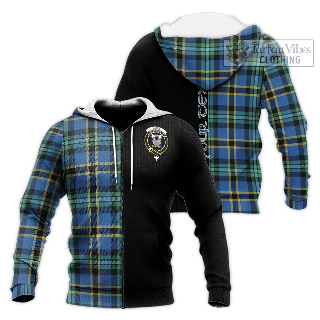 Hope Ancient Tartan Knitted Hoodie with Family Crest and Half Of Me Style Unisex Knitted Zip Hoodie - Tartanvibesclothing Shop