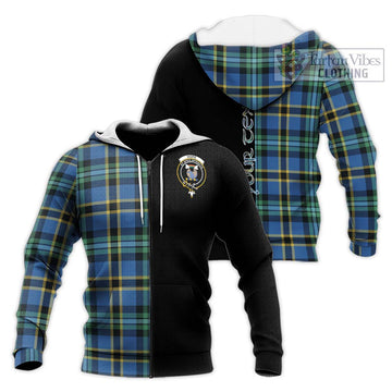 Hope Ancient Tartan Knitted Hoodie with Family Crest and Half Of Me Style