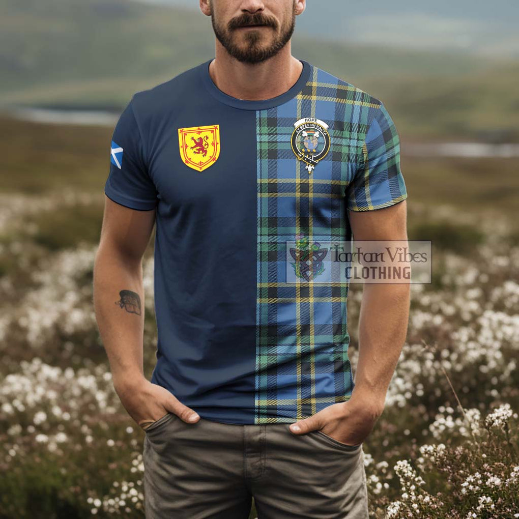 Tartan Vibes Clothing Hope Ancient Tartan T-Shirt Alba with Scottish Lion Royal Arm Half Style