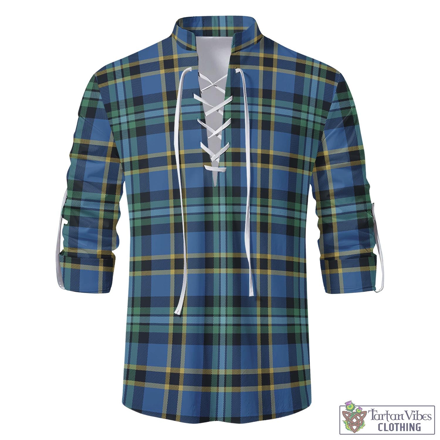 Tartan Vibes Clothing Hope Ancient Tartan Men's Scottish Traditional Jacobite Ghillie Kilt Shirt