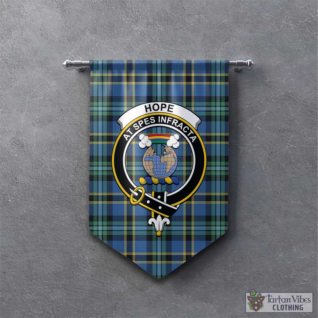 Tartan Vibes Clothing Hope Ancient Tartan Gonfalon, Tartan Banner with Family Crest