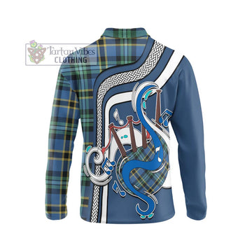 Hope Ancient Tartan Long Sleeve Polo Shirt with Epic Bagpipe Style