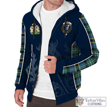 Hope Ancient Tartan Sherpa Hoodie with Family Crest and Scottish Thistle Vibes Sport Style