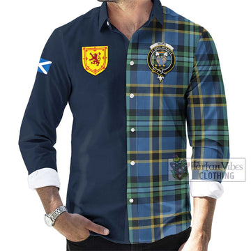 Hope Ancient Tartan Long Sleeve Button Shirt Alba with Scottish Lion Royal Arm Half Style