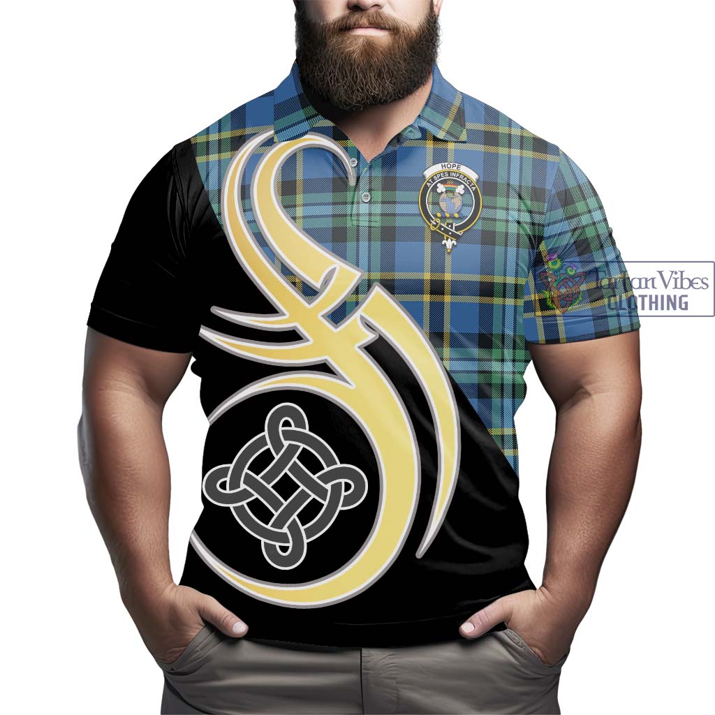 Hope Ancient Tartan Polo Shirt with Family Crest and Celtic Symbol Style - Tartan Vibes Clothing