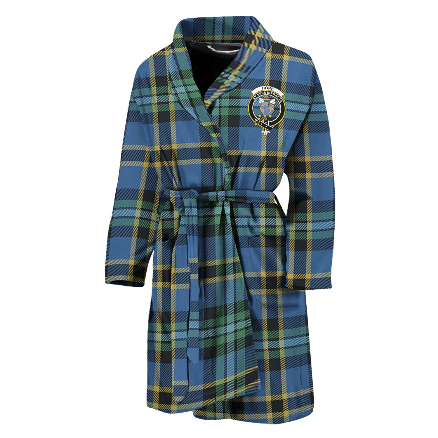 Hope Ancient Tartan Bathrobe with Family Crest Unisex M - Tartan Vibes Clothing