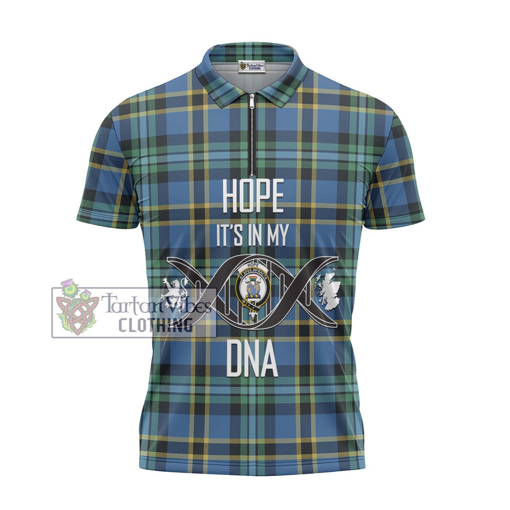 Hope Ancient Tartan Zipper Polo Shirt with Family Crest DNA In Me Style - Tartanvibesclothing Shop