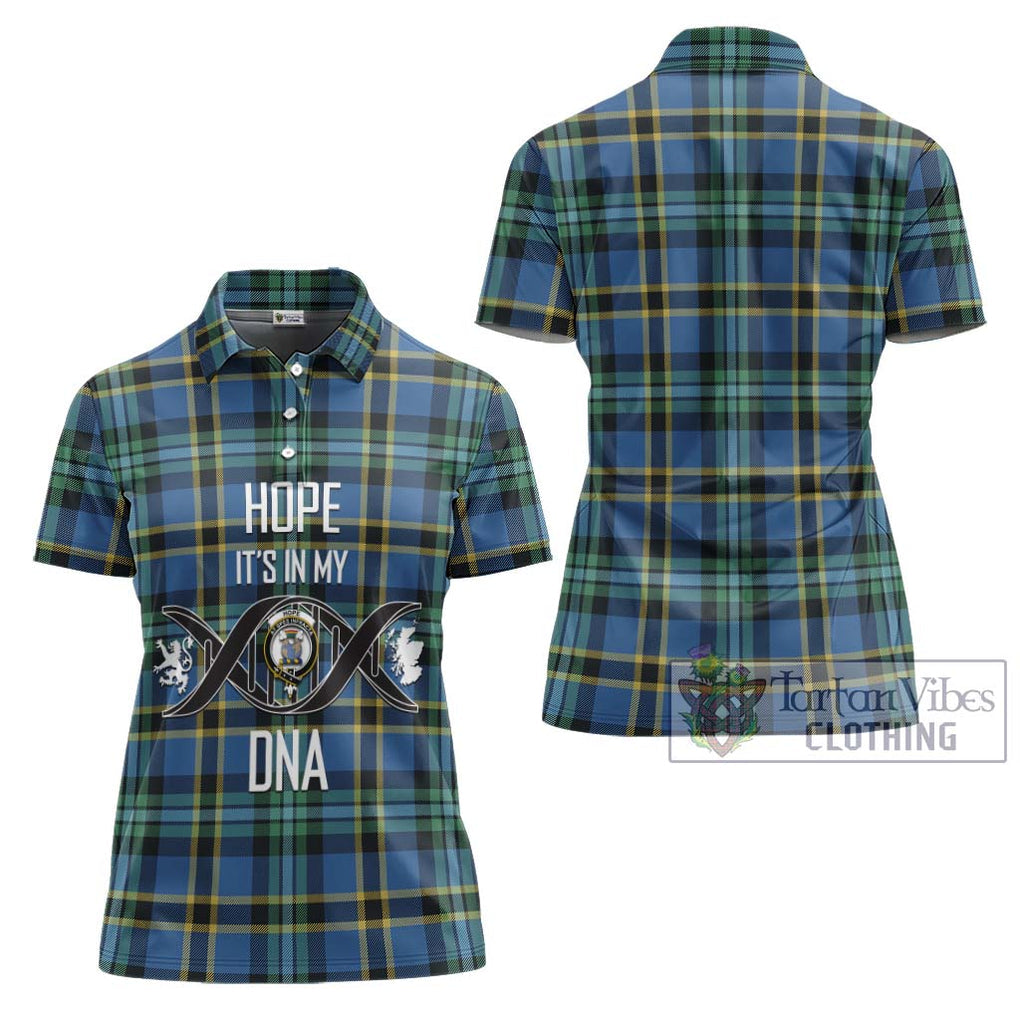 Hope Ancient Tartan Women's Polo Shirt with Family Crest DNA In Me Style - Tartanvibesclothing Shop