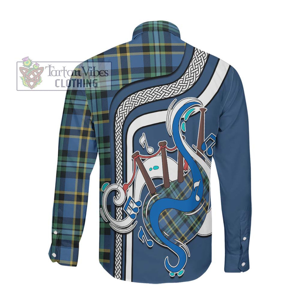 Hope Ancient Tartan Long Sleeve Button Shirt with Epic Bagpipe Style Men's Shirt - Tartanvibesclothing Shop