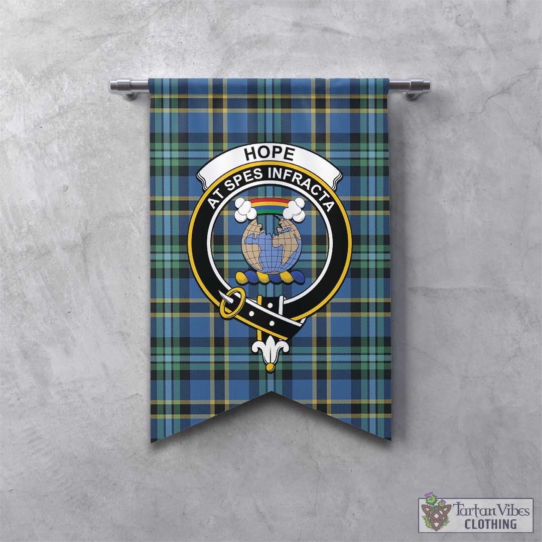 Tartan Vibes Clothing Hope Ancient Tartan Gonfalon, Tartan Banner with Family Crest